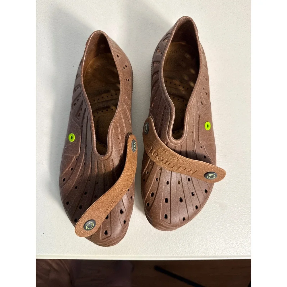 Barefooters Feel Great Brown Perforated Slip On Clogs Shoes Men Size EU 41 US 8